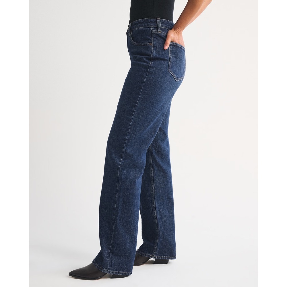 Abercrombie & Fitch Curve Love High Rise 90s Relaxed Jean Dark Wash 32 Regular - Picture 4 of 12
